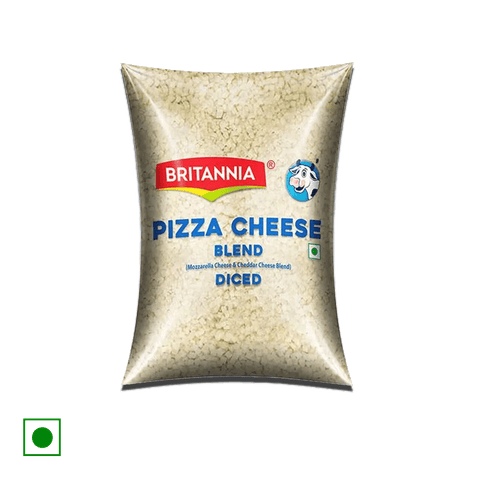 Britannia Pizza Cheese Blend-Diced, 200 gm Pack