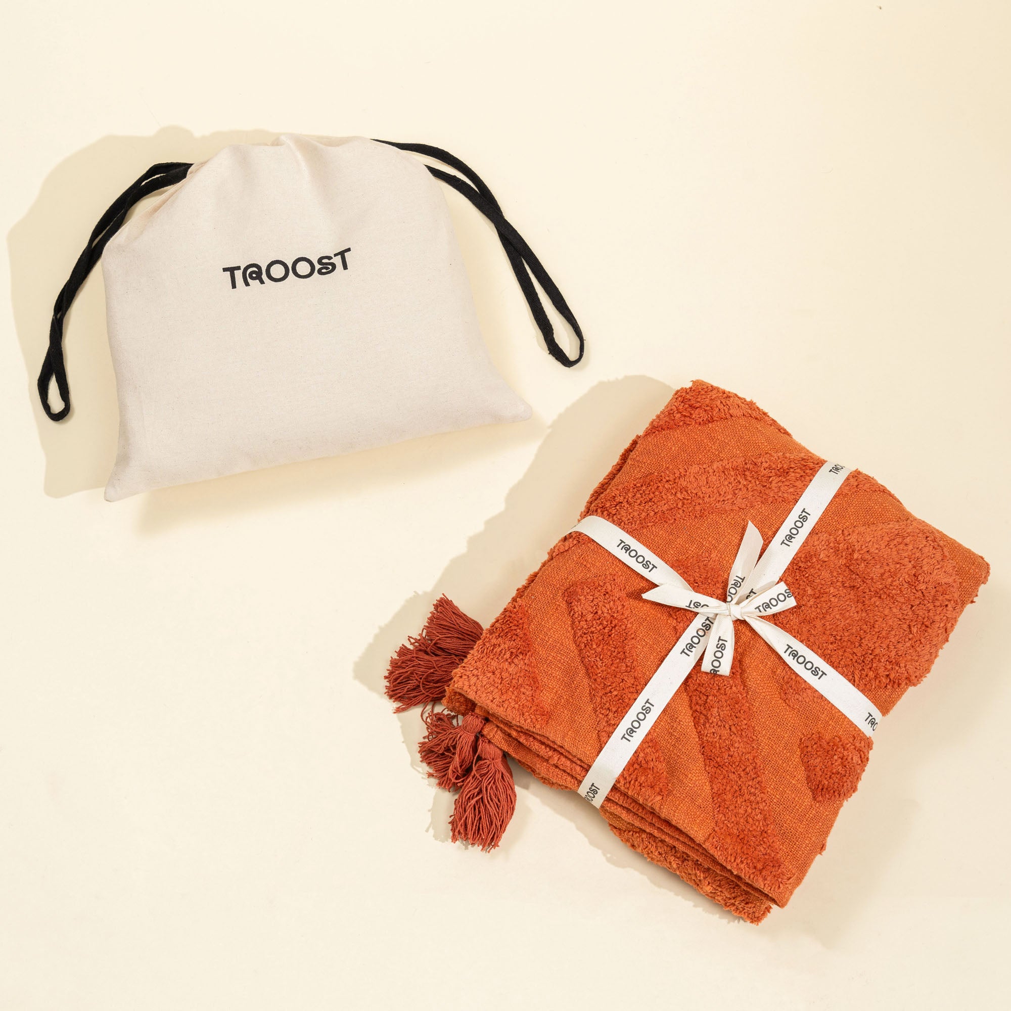 Terracotta Tufted Throw Blanket - Gift Set-50"x60"