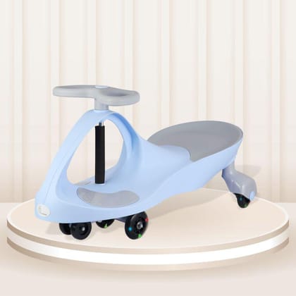 Iya Iya Ace Swing Car - Non-Sliped Paddel, PU LED Wheels, Up to 50 Kgs Capacity-Blue