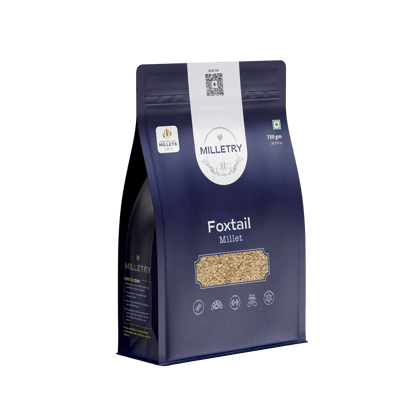 Milletry Foxtail Millet Grain, Protein &amp; Fibre Superfood Millets Whole Grains, Support Strong Bones, for Pancake, Dosa, Porridge, Low Glycemic Index, Gluten Free Millets Food(750gm Millets in