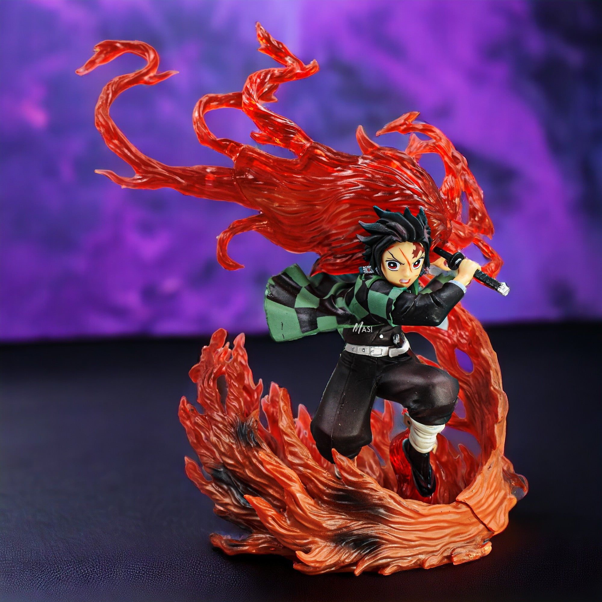 Demon Slayer Tanjiro Kamado Fire Breathing Attack Hinokami Kagura Action Figure 22 Cm