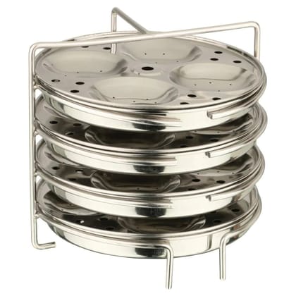 Komal Stainless Steel Multi Set 3 in 1 Multi Purpose 12 Plates Stand | Silver