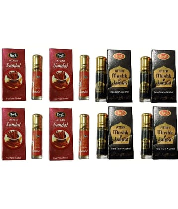 MONET 4 ATTAR SUNDAL ,4 ATTAR MUSHK E JANNAT ,8 ML EACH ,PACK OF 8 . - 50ml