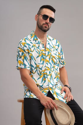 Tropicool Breeze Printed Half Sleeves Cuban Collar Shirt-S