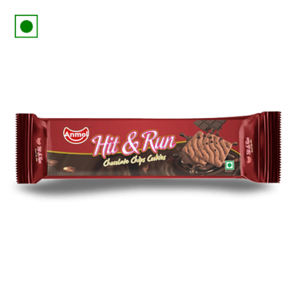 Anmol Hit And Run Chocolate Chips Cookies, 132 gm Pouch
