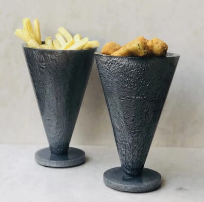 Cone Snack holder Grey Pack of 2