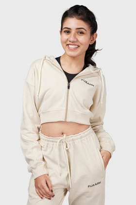 Signature Oversized Cropped Jacket Beige-L