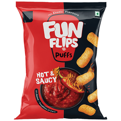 Fun Flips Puffs - Hot & Saucy, Baked, 65 G