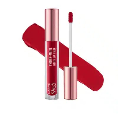 Lakme 9to5 Primer + Matte Liquid Lip Color - MR3 Vivid Crimson (4.2ml)