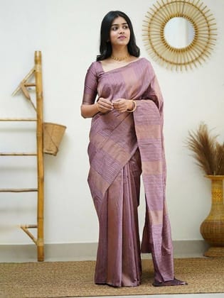 Woven Design Zari Silk Blend Banarasi Saree