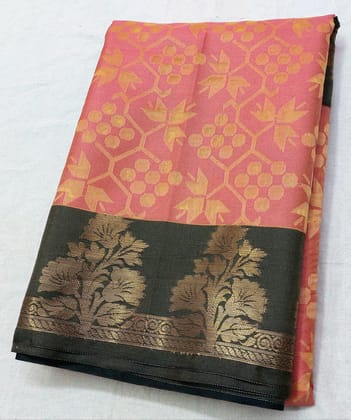 AFSARA SAREES Traditional Art Silk Saree With Blouse Piece (Gold)