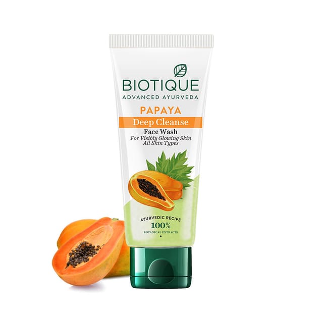 Biotique Bio Papaya Deep Cleanse Visibly Glowing Skin Face Wash For All Skin Types (50ml)