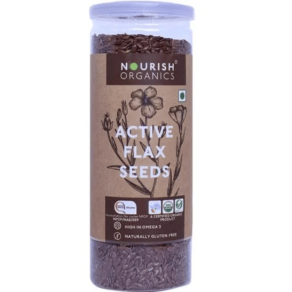 Nourish Organics Active Flax Seeds High In Omega-3, 180 gm