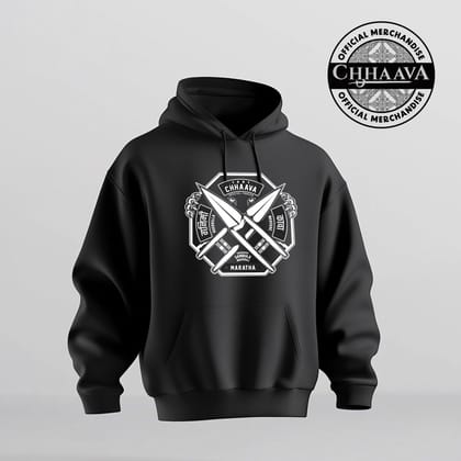 Chhaava: The Battle Shield Edit - Black Hoodie-S