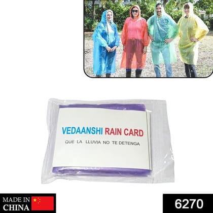 6270 Disposable Rain Card Raincoat Easy to Carry Emergency Waterproof Rain coat RainCard