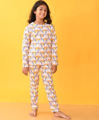 UNICORN RAINBOW LONG SLEEVE PYJAMA SET - WHITE-0-6 MONTHS / 2N / WHITE