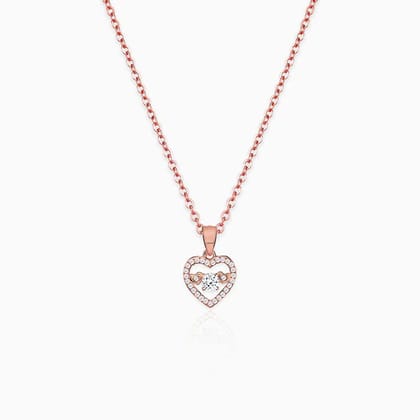 Anushka Sharma Rose Gold Love Heart Pendant with Link Chain