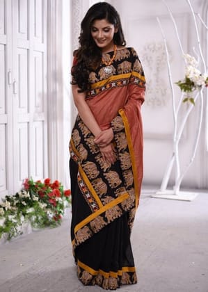 AWESOME LINEN COTTON PRINTED SAREE - 1835
