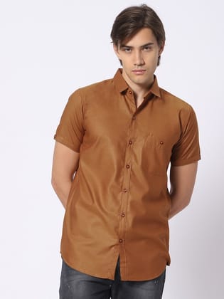 Classic Spread Collar Cotton Casual Shirt