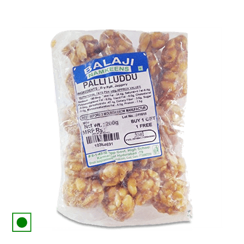 Balaji Foods Namkeens Palli Laddu, 200 gm Pouch