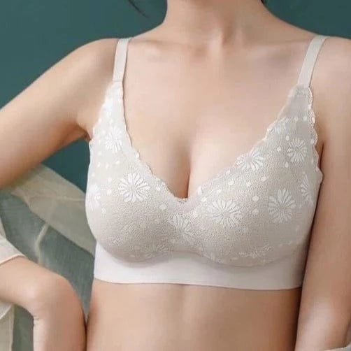 Flower pattern Lycra Bralette-32B