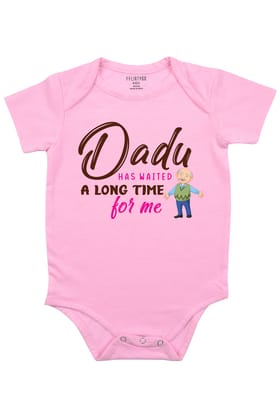 Dadu Has Waited A Long Time For Me Baby Romper | Onesies-Baby Romper / 0-3 Months / Pink