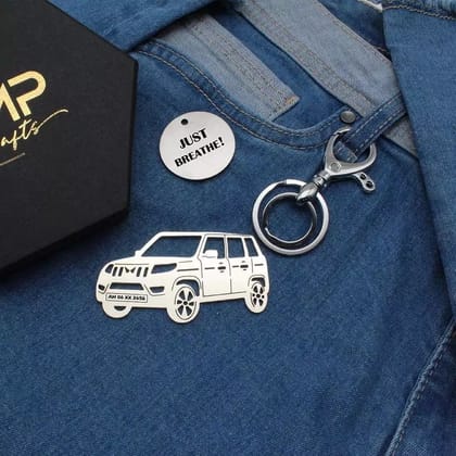Mahindra Bolero Neo (2022) Keychain-Side View / Silver