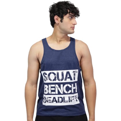 Muscle Mantra Gym Stringer Squat Bench Deadlift-Blue / S