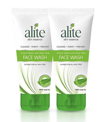 Alite Active Neem & Aloe Vera Anti Acne Face Wash Cleanser for Radiant Skin 70g ( Pack of 2 )