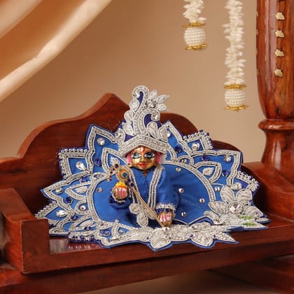 Saawan Sugandh Royal Blue Laddu Gopal Poshak & Shringar Set-With Shringar / 0 No.