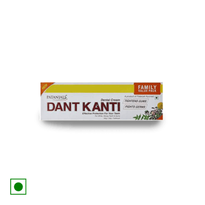 Patanjali Dant Kanti Toothpaste (Tightens Gums, Fights Germs), 300 gm Box