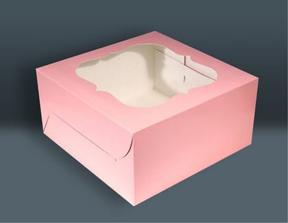 Cake Box 2 Kg (12"x12"x6") Peach ( Window)-Pack Of : 10