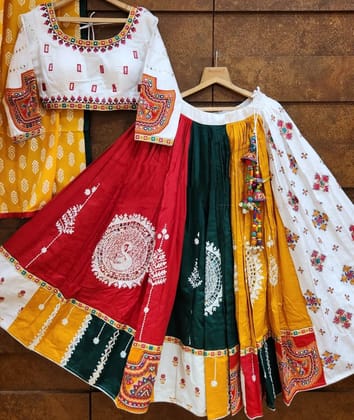 Designer Printed Lehenga Choli Digital Print With Heavy Mirror Work