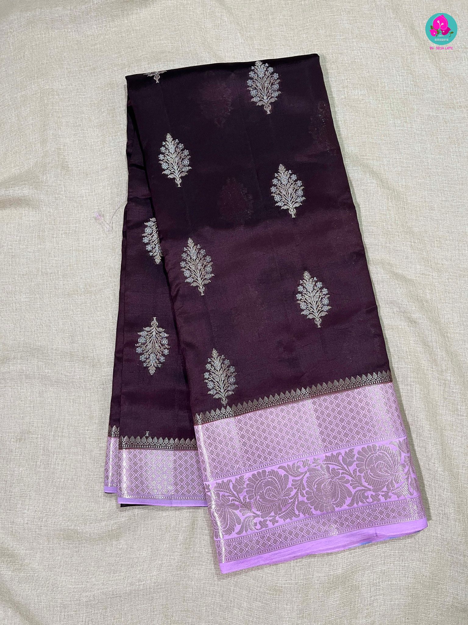 Pure Raw Mango silk Saree with Contrast Blouse-S