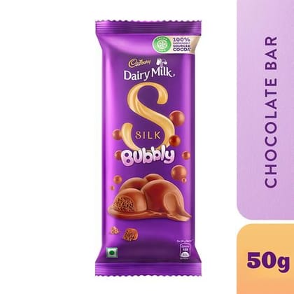 Cadbury Dairy Milk Silk Dairy Milk Silk Bubbly Chocolate Bar, 50 g