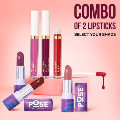 POSE HD Lipstick + LIT Liquid Matte Lipstick Exclusive Combo Partnership