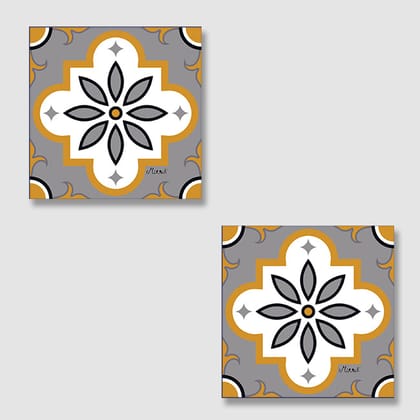 Grey Morocco Square Acrylic Coasters - Set of 2