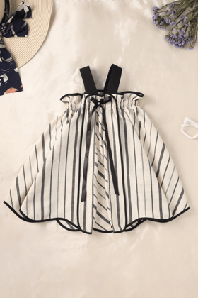 Stripes Bow Dress-0-6 months