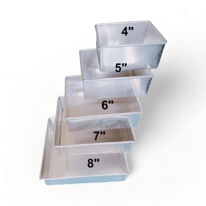 Aluminum Baking Tray Square 4in - 10in-4'