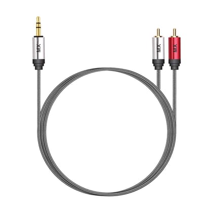 MX MX-3891 Stereo to 2RCA Copper Digital Audio Coaxial Cable 3.5mm Male to 2 RCA Male Audio Auxiliary Stereo Y Splitter Cable – 0.5 Meters