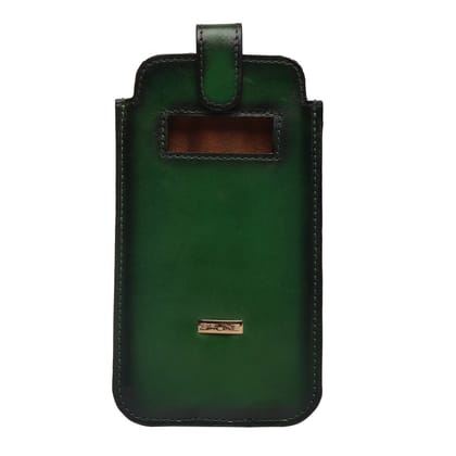 Green Leather Pull Up Strap Mobile Cover by Brune & Bareskin-11