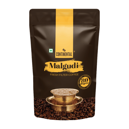 Continental Malgudi - Pouch | 80% Coffee 20% Chicory | Roast & Ground Coffee Powder | Filter Coffee Powder-500g Pouch