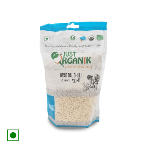 Just Organik Urad Dal - Dhuli, 500 gm Pouch