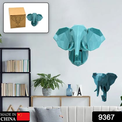 Animal Shaped Adhesive Hooks, Animal Head Wall Decor Wall Hooks Sticky Hangers Nail Free Bathroom Hooks For Coat Hats Keys Bags Purse Towels Decorative Gift (Elephant) (9367)