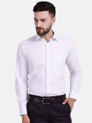 Premium Geometric Printed Cotton Formal Shirt