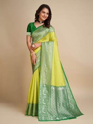 Woven Design Zari Silk Blend Banarasi Saree