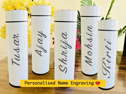 Be Motivated Water Bottle - Silk White - 500ml-With Personalised Name Engraving