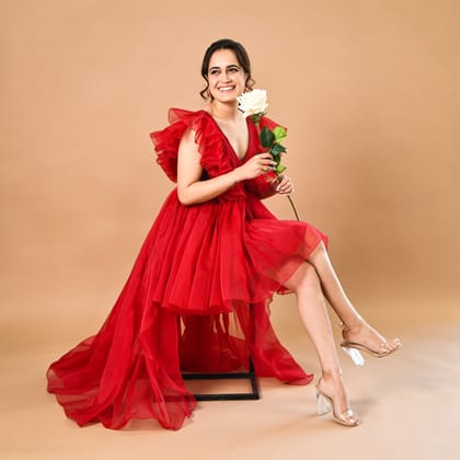 Fairytale Red Organza Dress-XS