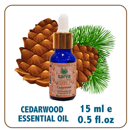 Cedarwood Oil | Treats Acne, eczema | Promotes relaxation | Destress through Aromatherapy |-15ml