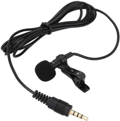 Junaldo Professional Lavalier Lapel Clip-on Metal Microphone 3.5m.m Directional Condenser Mic with 1.25m Cable (Black) Microphone